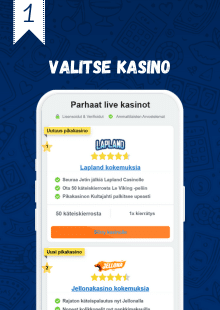 Valitse live casino listaltamme.
