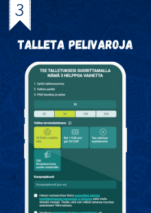 Tee talletus pelitilillesi.