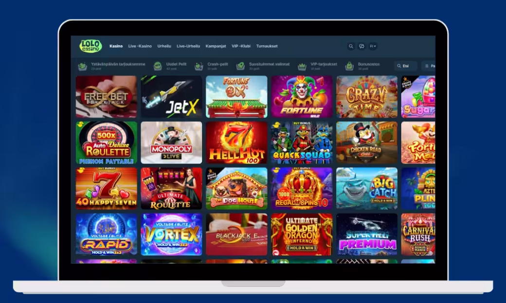 Lolo Casino kolikkopelivalikoimasta löydät suositut rahapelit.