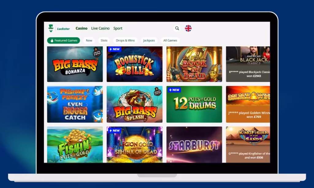 Luckster Casino kolikkopelien valikoimaa