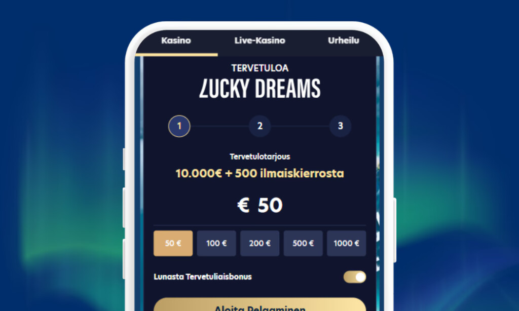 Lucky Dreams Casino toimii perinteisellä rekisteröitymisellä.