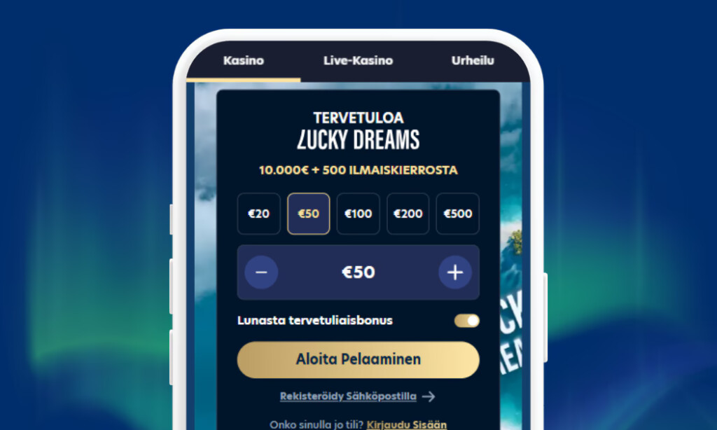Lucky Dreams Casino on hybridikasino, jonne voit tehdä pikatalletukset Britella.