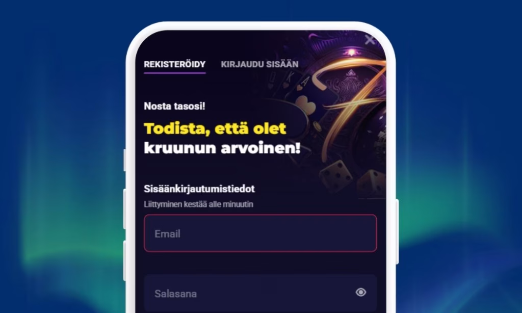 Rekisteröi pelitili Lucky7even Casinolle