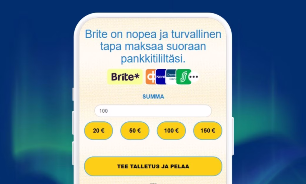 LuckyBull Casinolle nopeat Brite talletukset