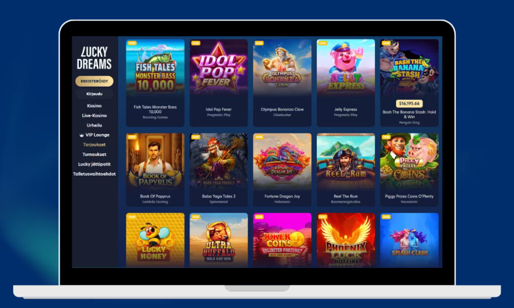 Lucky Dreams Casinolta iso valikoima kolikkopelejä.