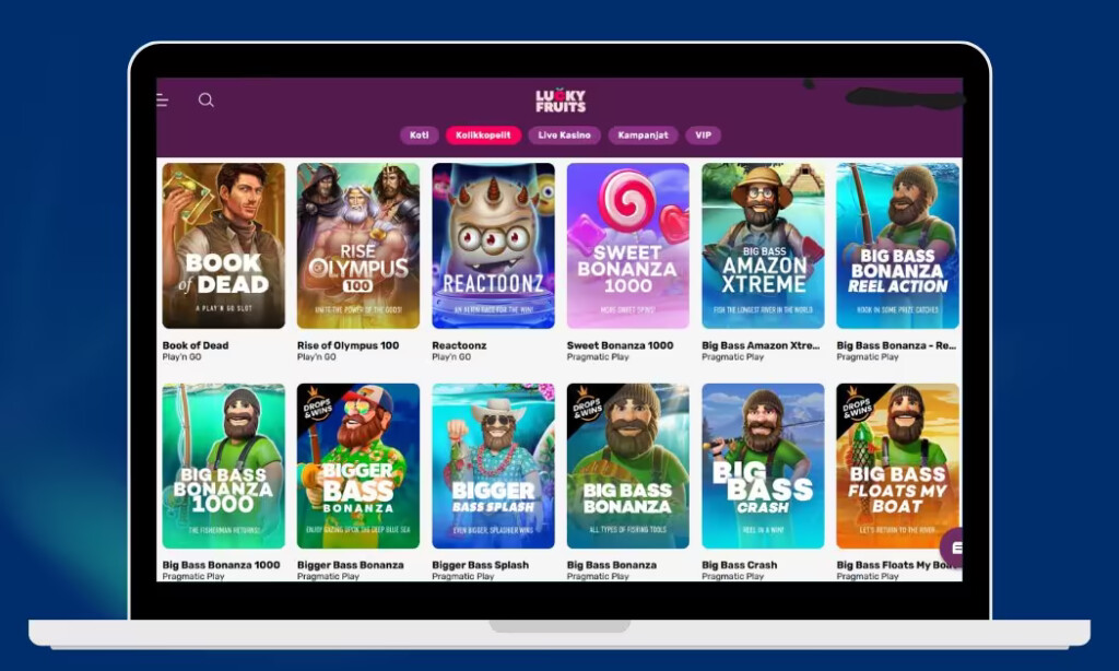 LuckyFruits Casinolta löytyvät kaikki suositut kolikkopelit