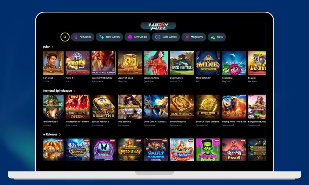 Lucky Fuel Casinon pelivalikoimasta löytyy reilu 3 000 kasinopeliä.