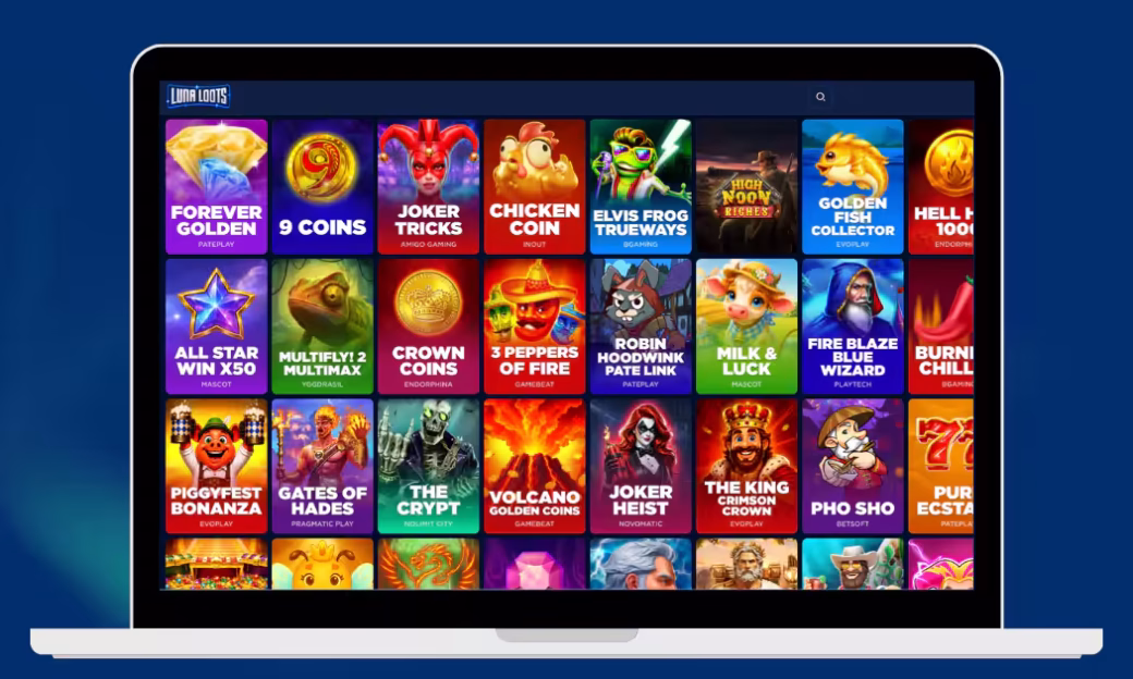 LunaLoots Casino tarjoaa valtavan valikoiman kolikkopelejä.