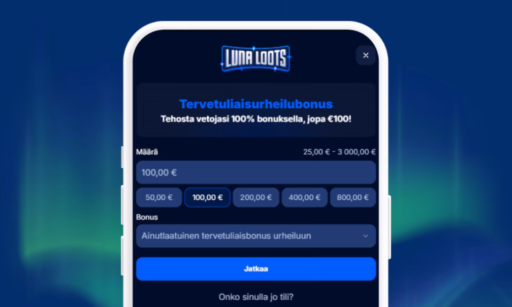 Talletukset Luna Loots Casinolle verkkopankkitunnuksin Zimplerillä.