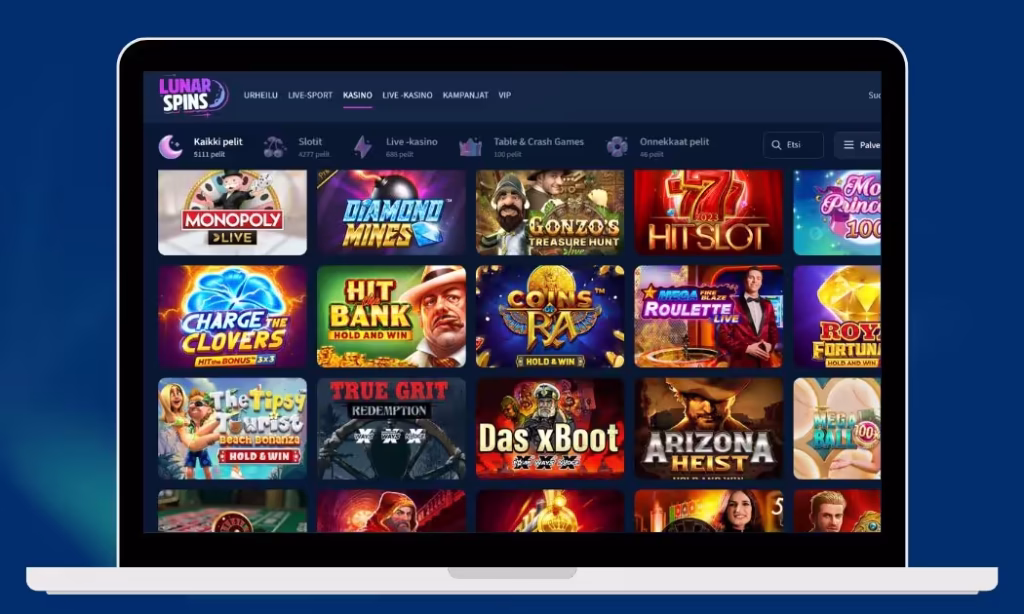 Lunar Spins Casino kolikkopelivalikoimaa