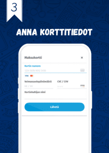 Syötä korttitiedot ja vahvista talletus.