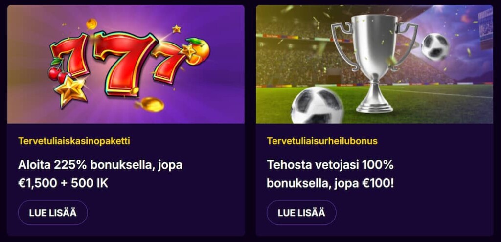 Luottokortti casinon tervetulobonuksia.