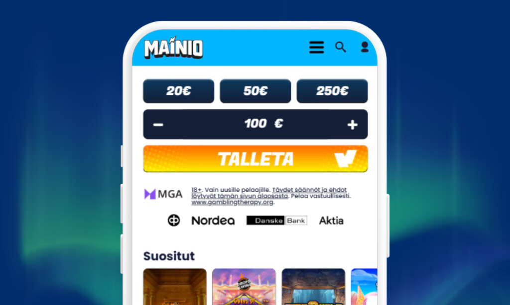 Mainio Casinolle teet talletukset Viljo maksupalvelun välityksellä.