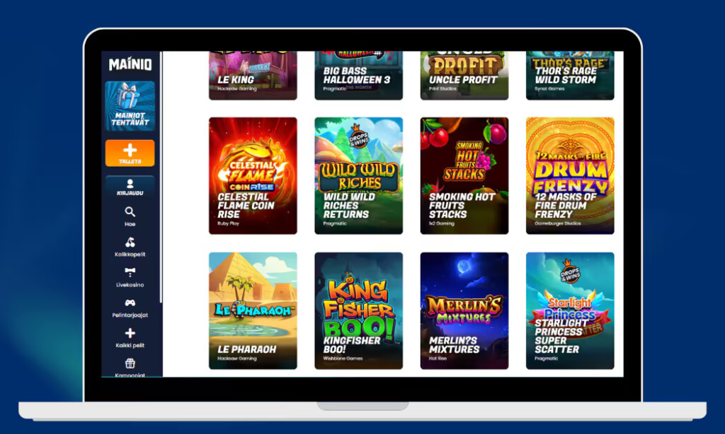 Mainio Kasino tarjoaa kaikki suositut kolikkopelit.