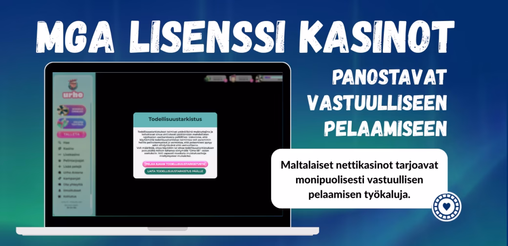 MGA alaiset kasinot tarjoavat vastuullisen pelaamisen työkaluja pelaamisen hallintaan.