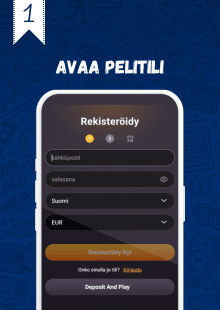 Luo pelitili rekisteröitymällä.
