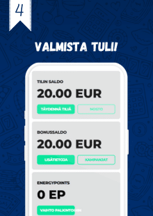 Talletus näkyy nyt pelitililläsi.