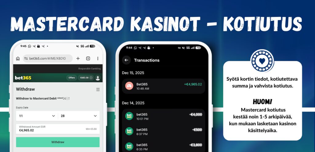 Mastercard kotiutus nettikasinolta on yksinkertainen prosessi.