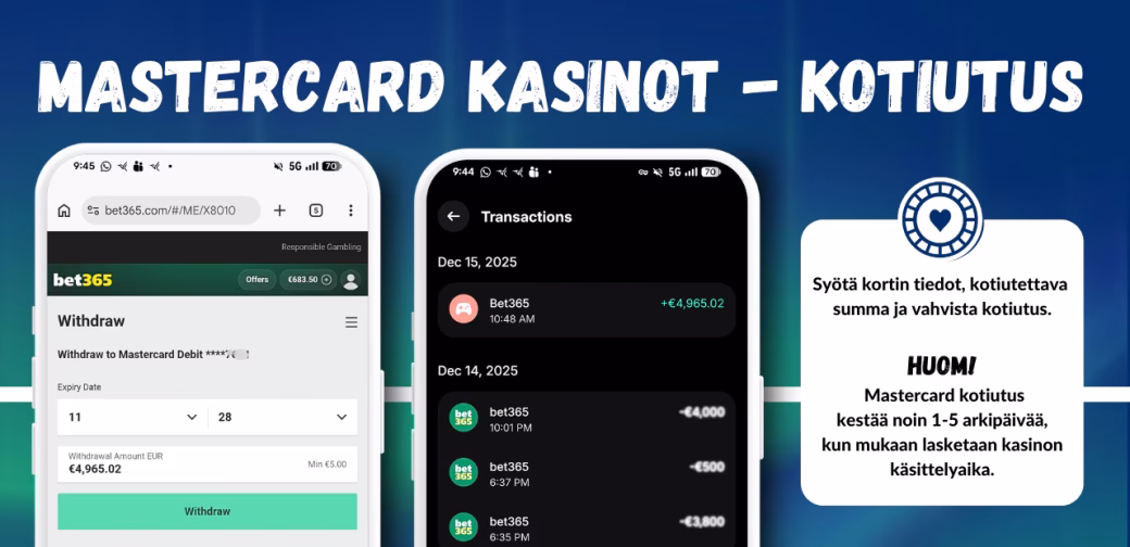 Mastercard kotiutus nettikasinolta on yksinkertainen prosessi.
