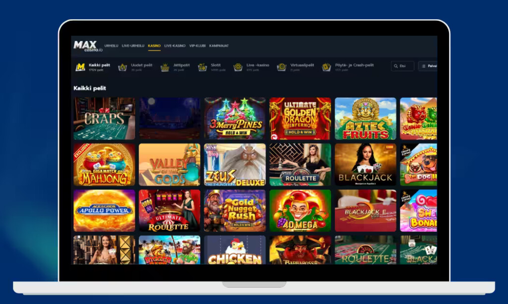Max Casinolta löytyy yli 17 000 kasinopeliä.