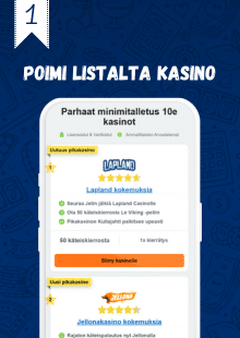 Valitse 10e talletus kasino listaltamme.