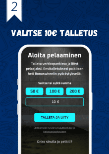 Syötä kenttään 10e talletus.