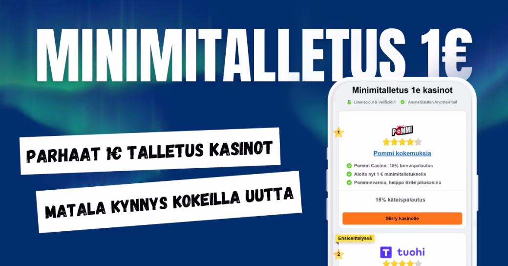 Minimitalletus 1e kasinot artikkelikuva.