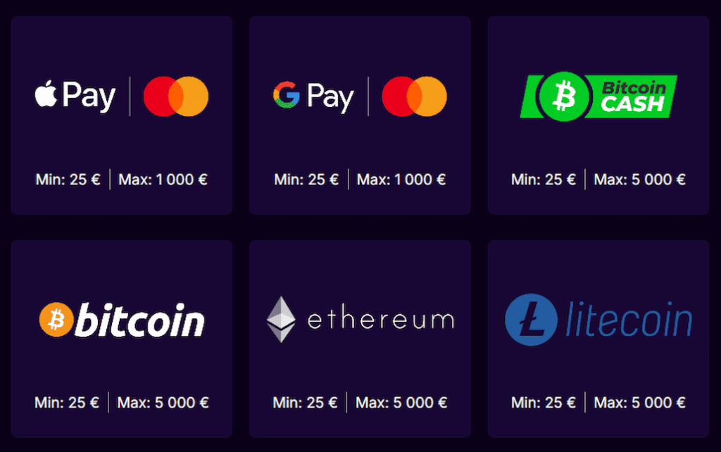 Mobiilikasinot voivat tarjota myös kryptot talletusvaihtoehtona.