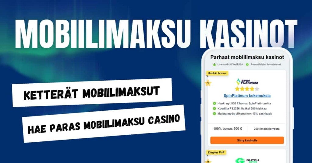 Mobiilimaksu kasinot.