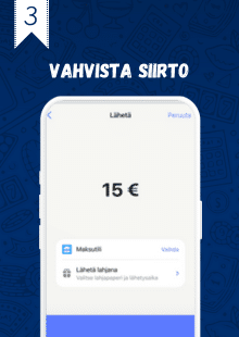 Toimi mobilepay sovelluksen ohjeiden mukaan vahvistaaksesi siirron.