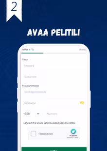 Luo pelitili rekisteröitymällä.