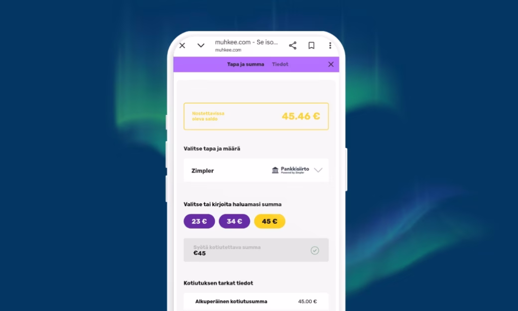 Testissämme Muhkee kasino kotiutus onnistui helposti.