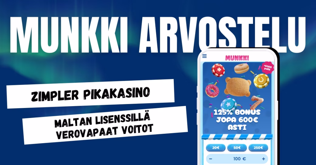 Munkki Casino on Maltan lisenssillä toimiva verovapaa Zimpler pikakasino.