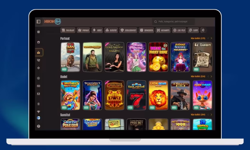 Neon 54 Casino paljon eksklusiivisia kolikkopelejä.
