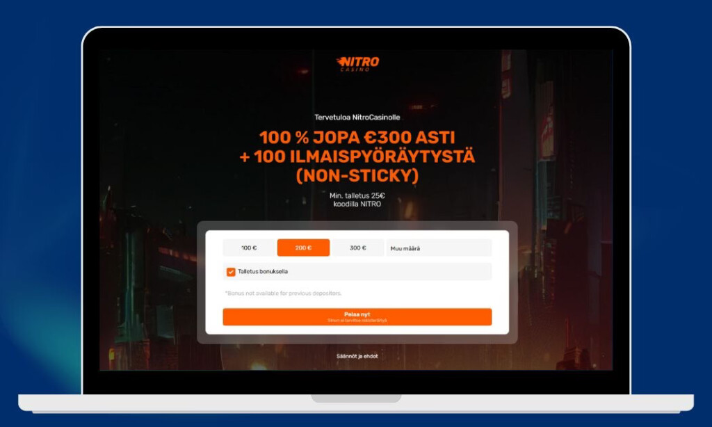 Nitro Casinon uniikki tervetulobonus
