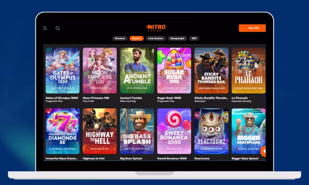 Nitro Casinolta löydät kaikki parhaat kolikkopelit.
