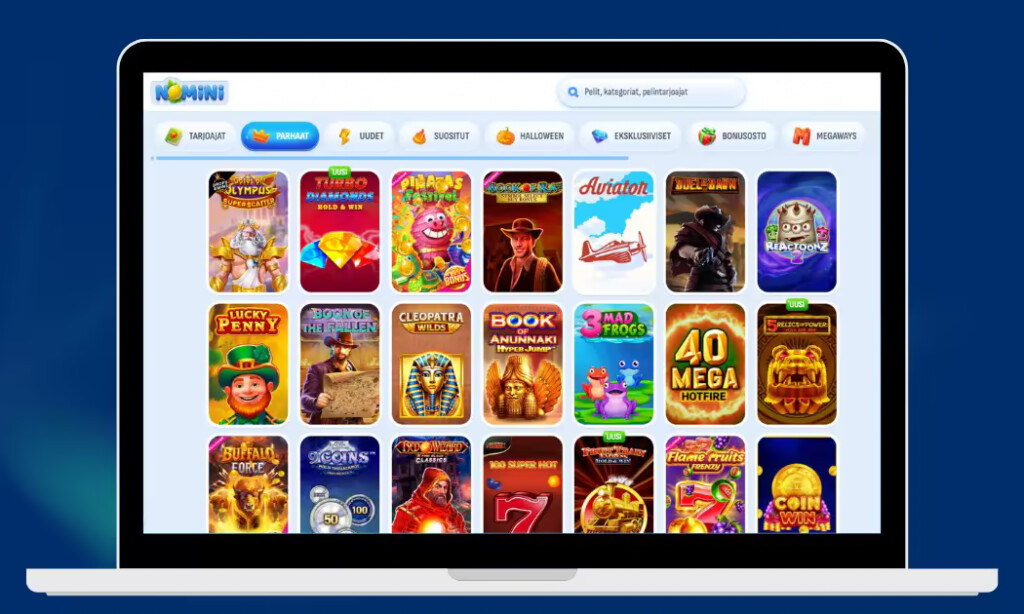 Nomini Casino tarjoaa valtavan valikoiman kolikkopelejä.