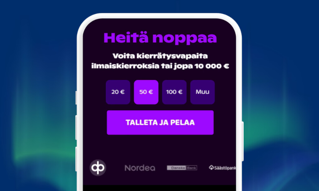 Noppa Casinolle talletukset verkkopankkitunnuksin Trustlyllä.