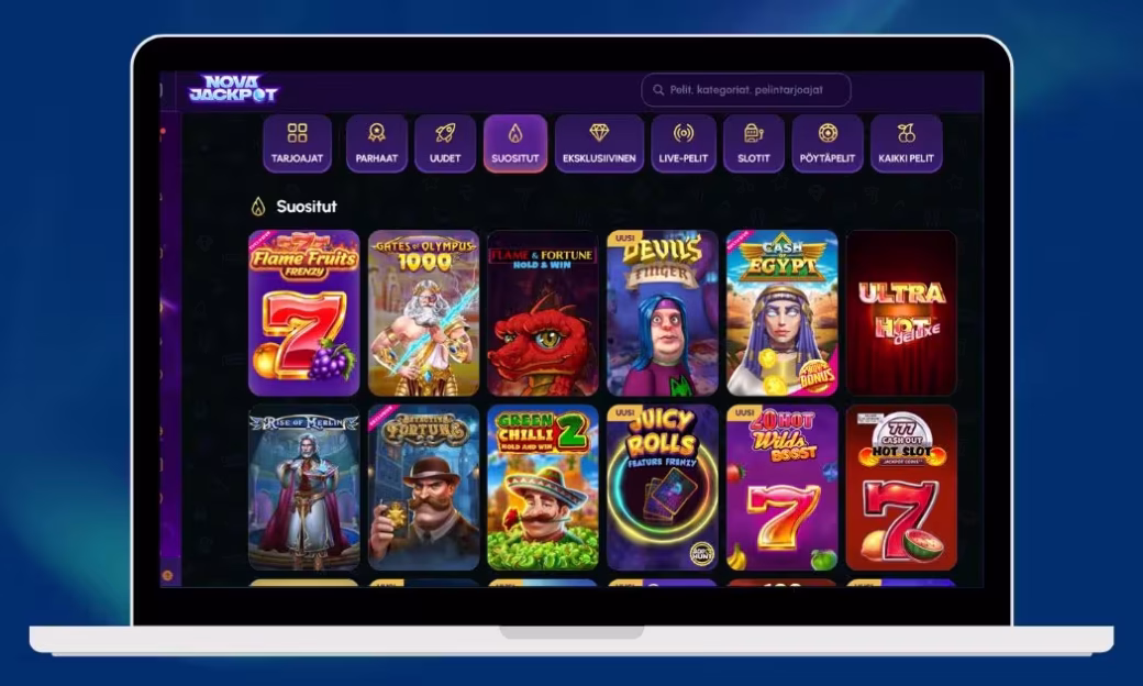 NovaJackpot Casinolta löytyy valtava valikoima kolikkopelejä