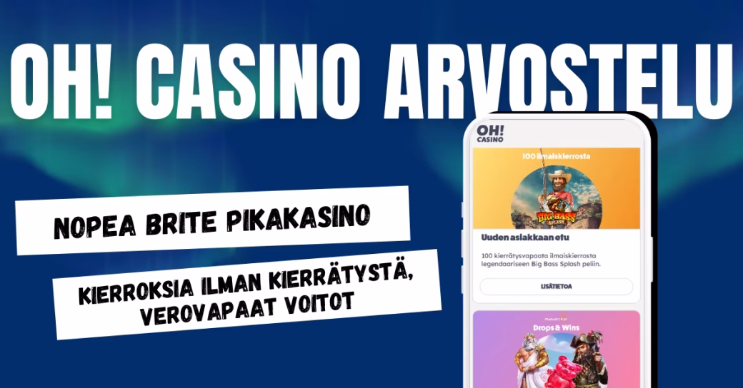 Oh! Casino on verovapaa Brite pikakasino, jossa uusille pelaajille kierrätysvapaita kierroksia.