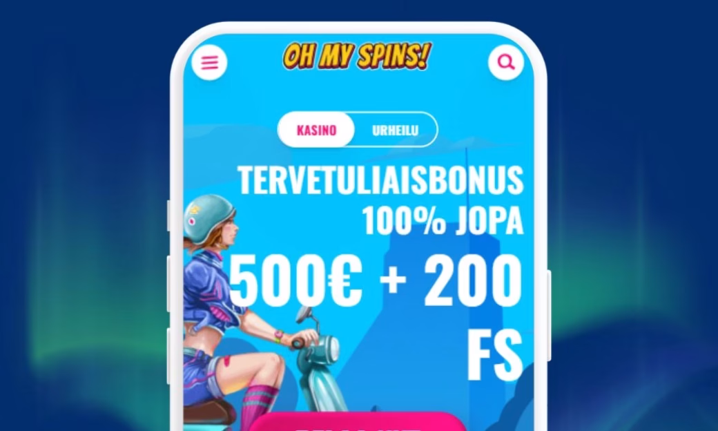 Oh My Spins Casinolta saa tervetuliaisbonuksen.