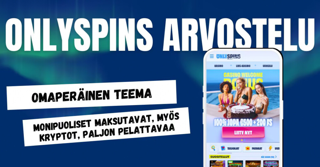 Omaperäisellä teemalla varustettu Only Spins Casino tarjoaa monia maksutapoja ja paljon pelattavaa.