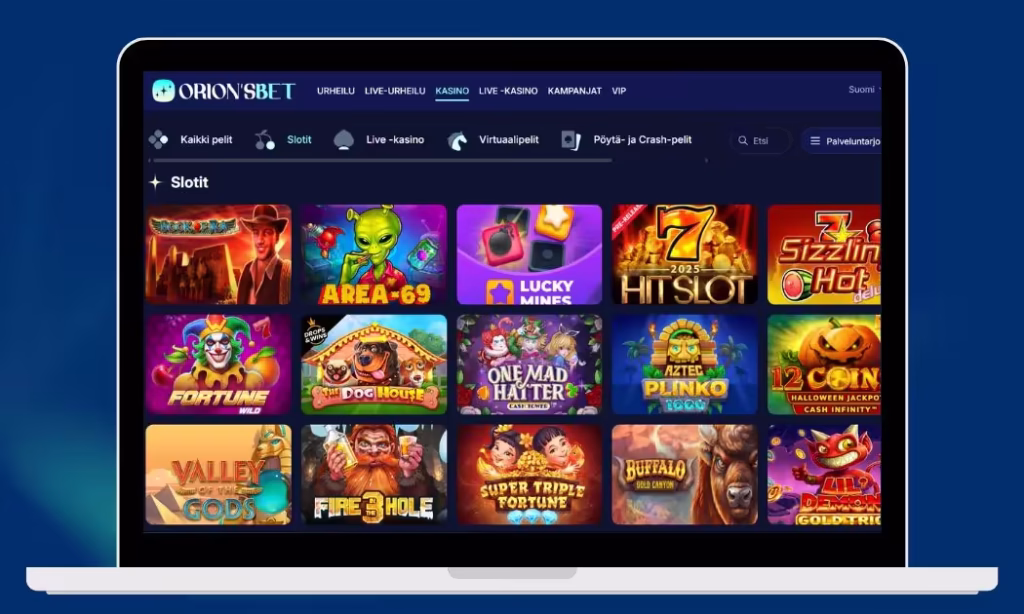Orions Bet Casino kolikkopelivalikoimaa