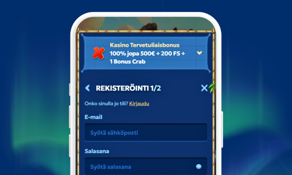 Pandido Casinolle rekisteröidään pelitili.