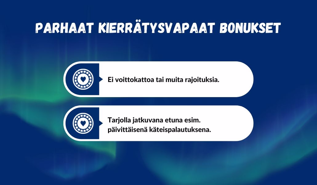 Parhaat kierrätysvapaat bonukset ovat jatkuvia etuja, reiluilla ehdoilla.