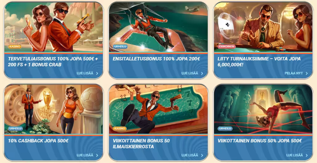 Vegasino Casino on Payz kasino, josta löytyy bonuksia.