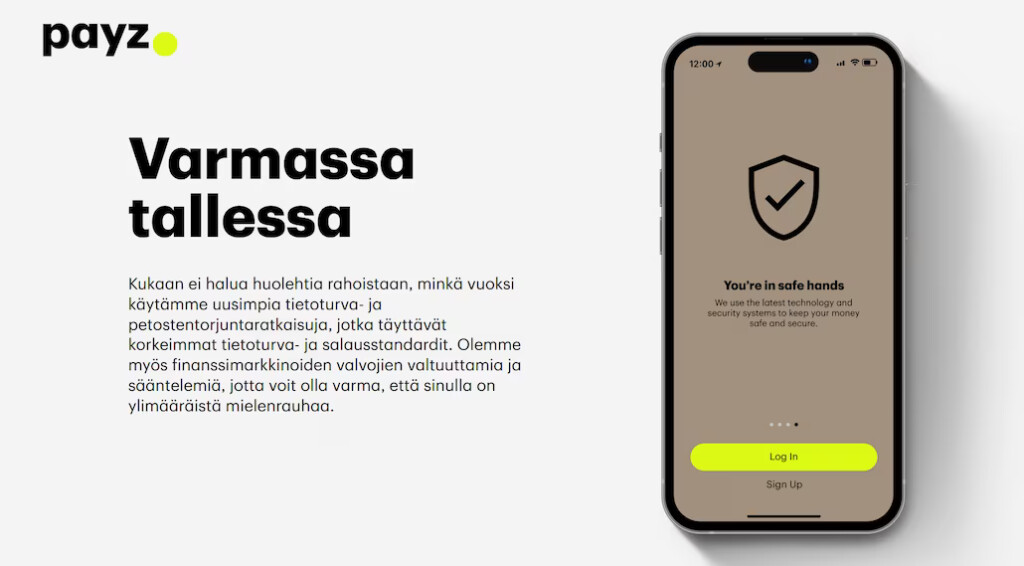 Payz nettilompakko lupaa pitää varasi turvassa.