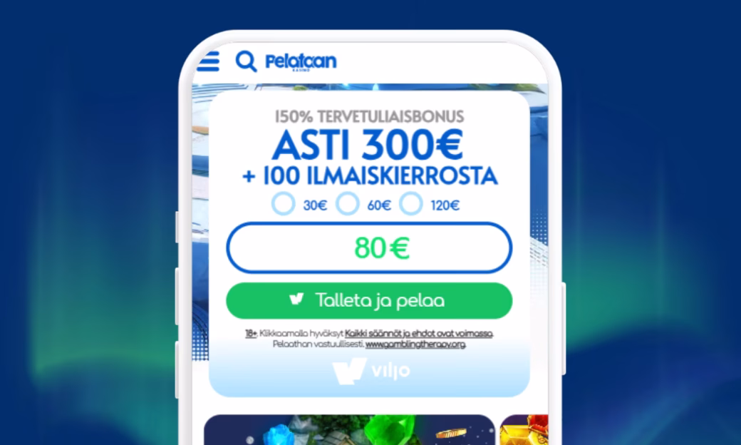 Pelataan Kasinolle talletukset Viljo maksupalvelun välityksellä.