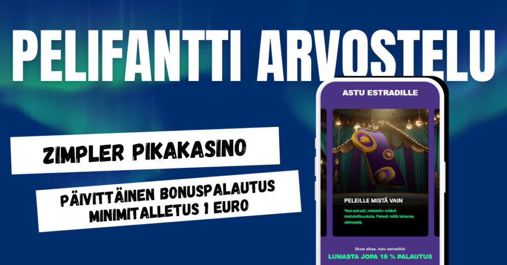 Pelifantti Casino on Zimpler pikakasino, josta saa päivittäisen bonuspalautuksen.