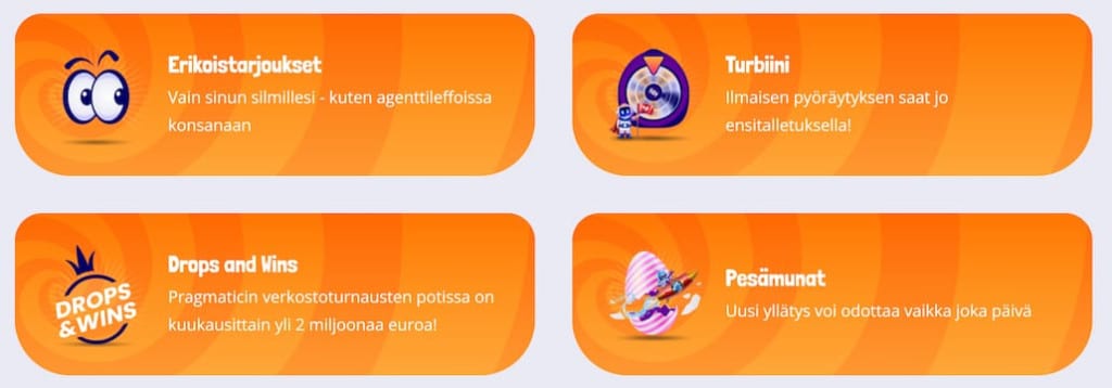 Bonustarjontaa Pelikaani kasinolla.